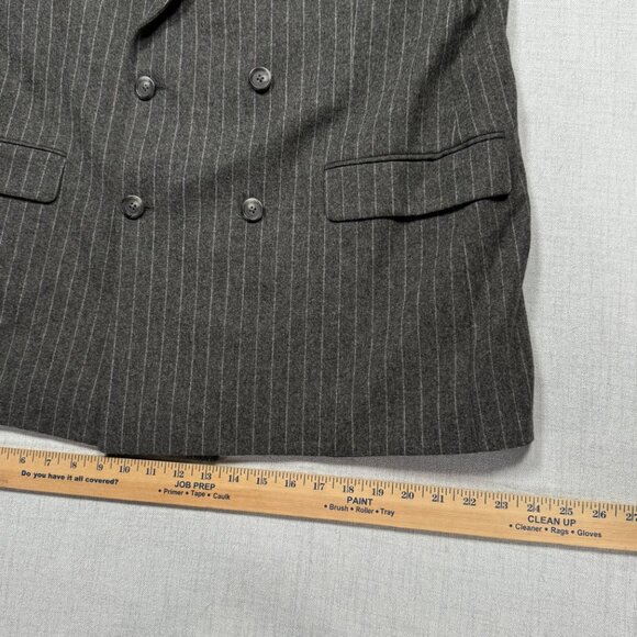 VTG Burberry London Kensington Pinstripe Blazer Wool Double Breasted 42 Reg - Picture 10 of 13